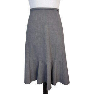 Nine West Plus size 16W Gray Stretch Knee A Line Flared Modest Career Church